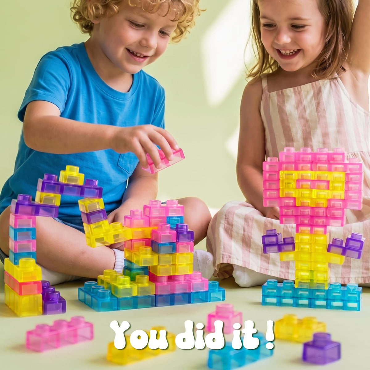 Squishy Blocks, 40PCS Gummy Sensory Toy for Kids